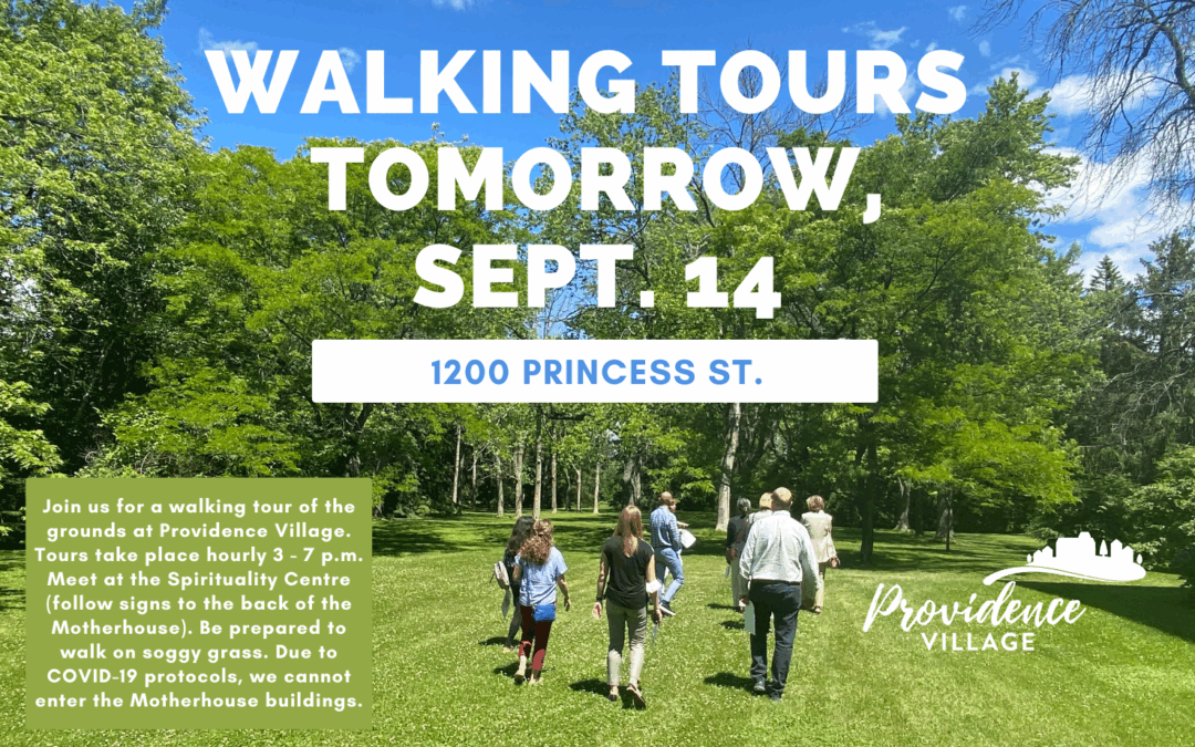Join us for a walking tour tomorrow, Sept. 14
